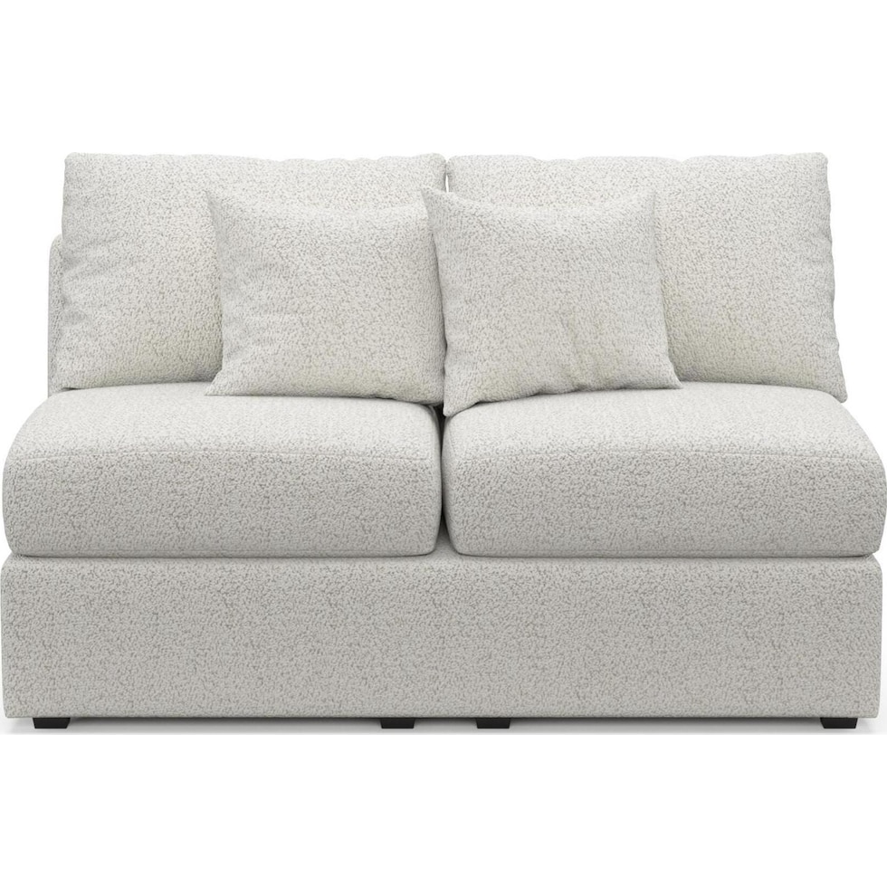 the pitt white armless loveseat   
