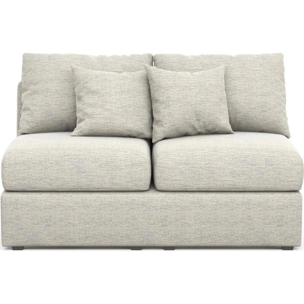 the pitt white armless loveseat   