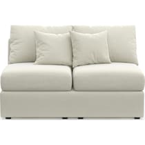 the pitt white armless loveseat   