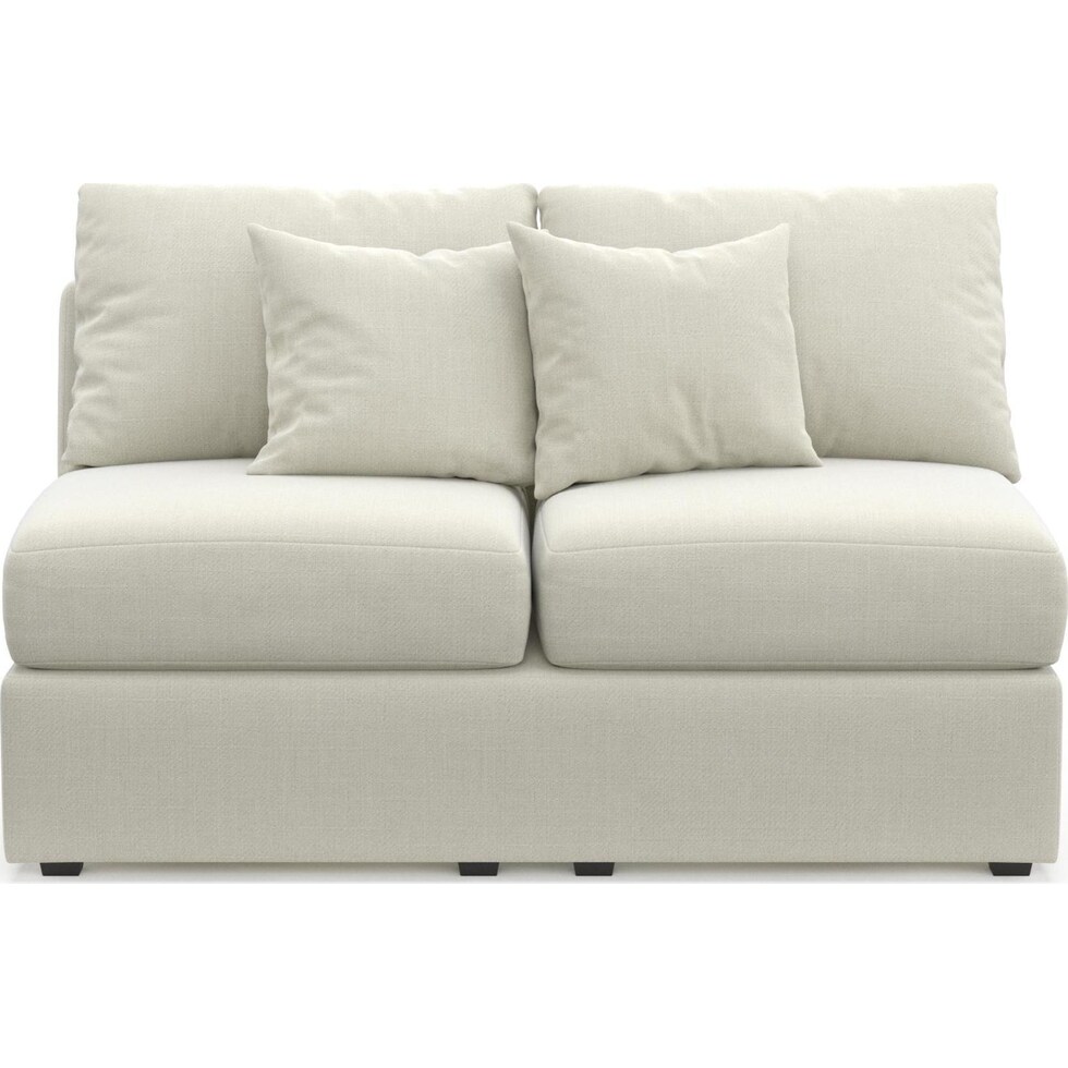 the pitt white armless loveseat   
