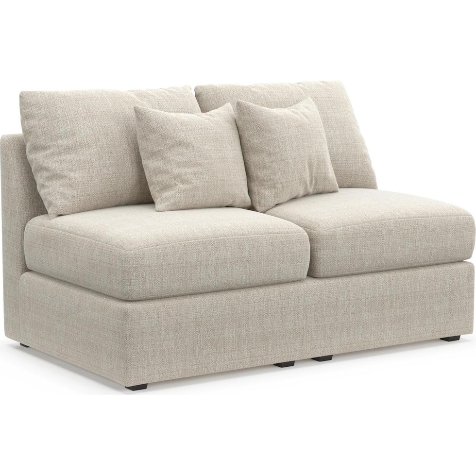 the pitt white armless loveseat   