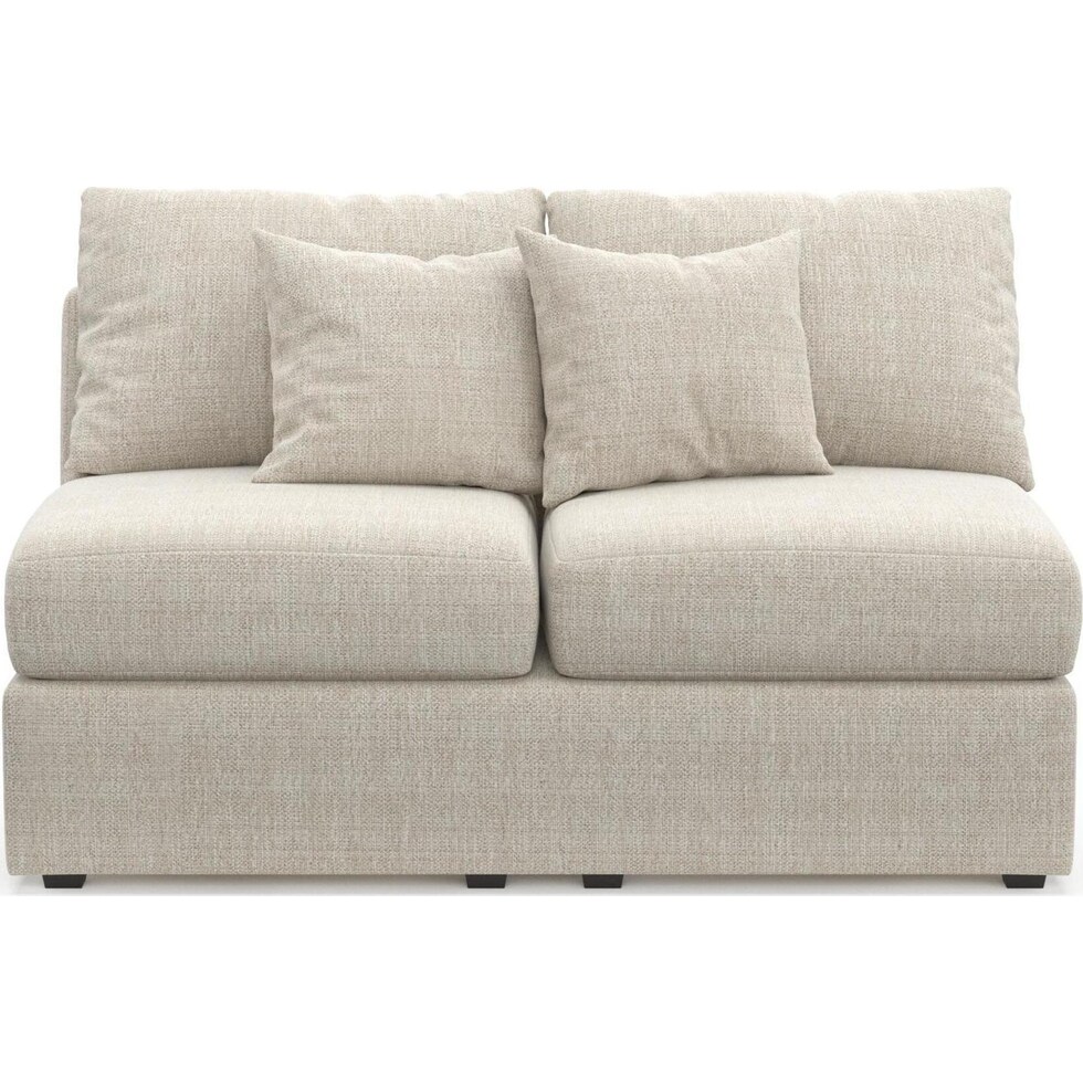 the pitt white armless loveseat   