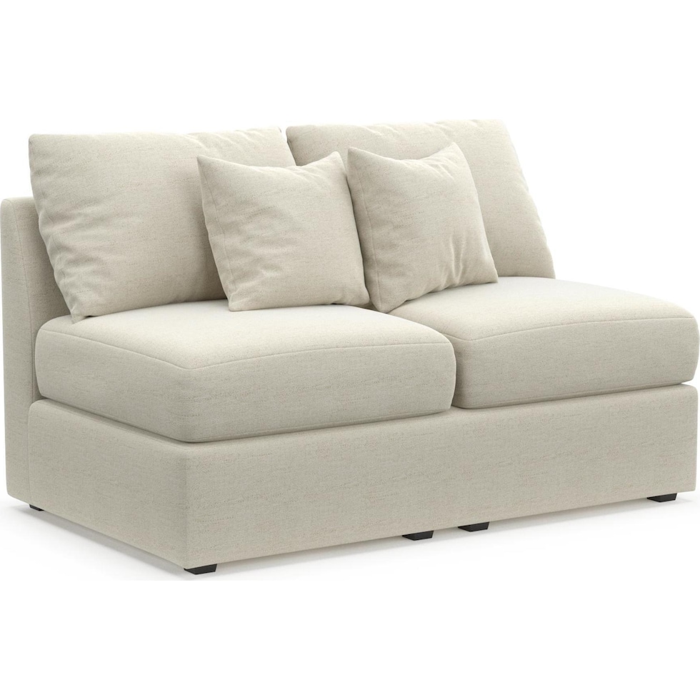 the pitt white armless loveseat   