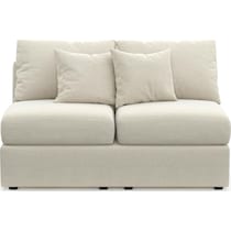 the pitt white armless loveseat   