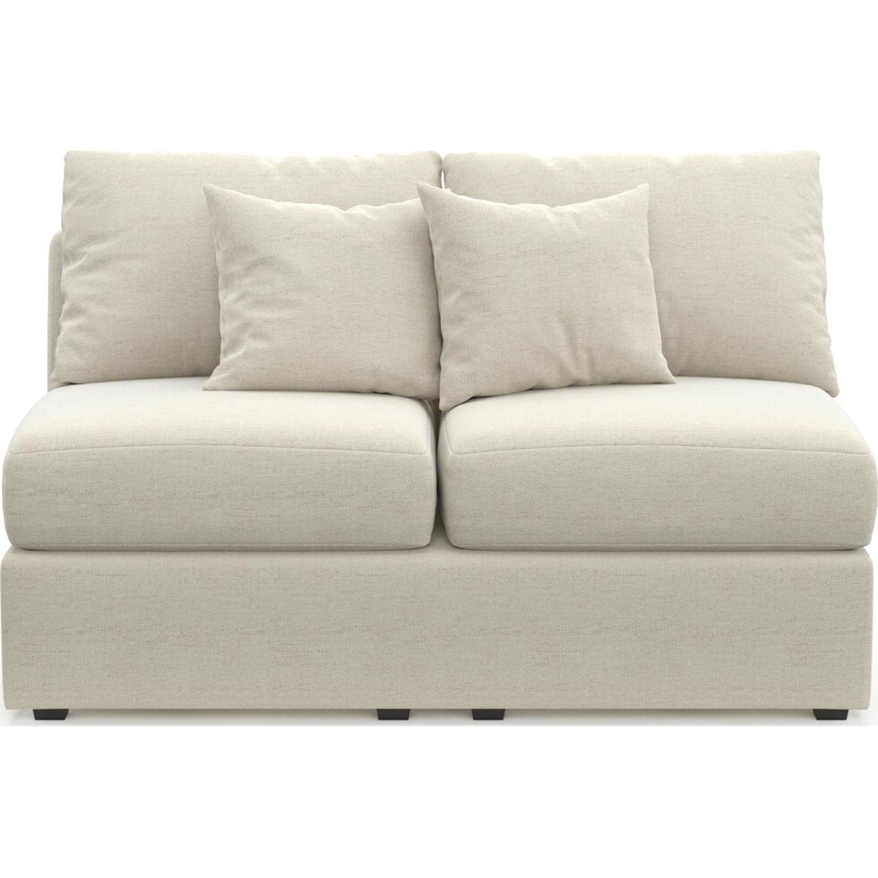 the pitt white armless loveseat   