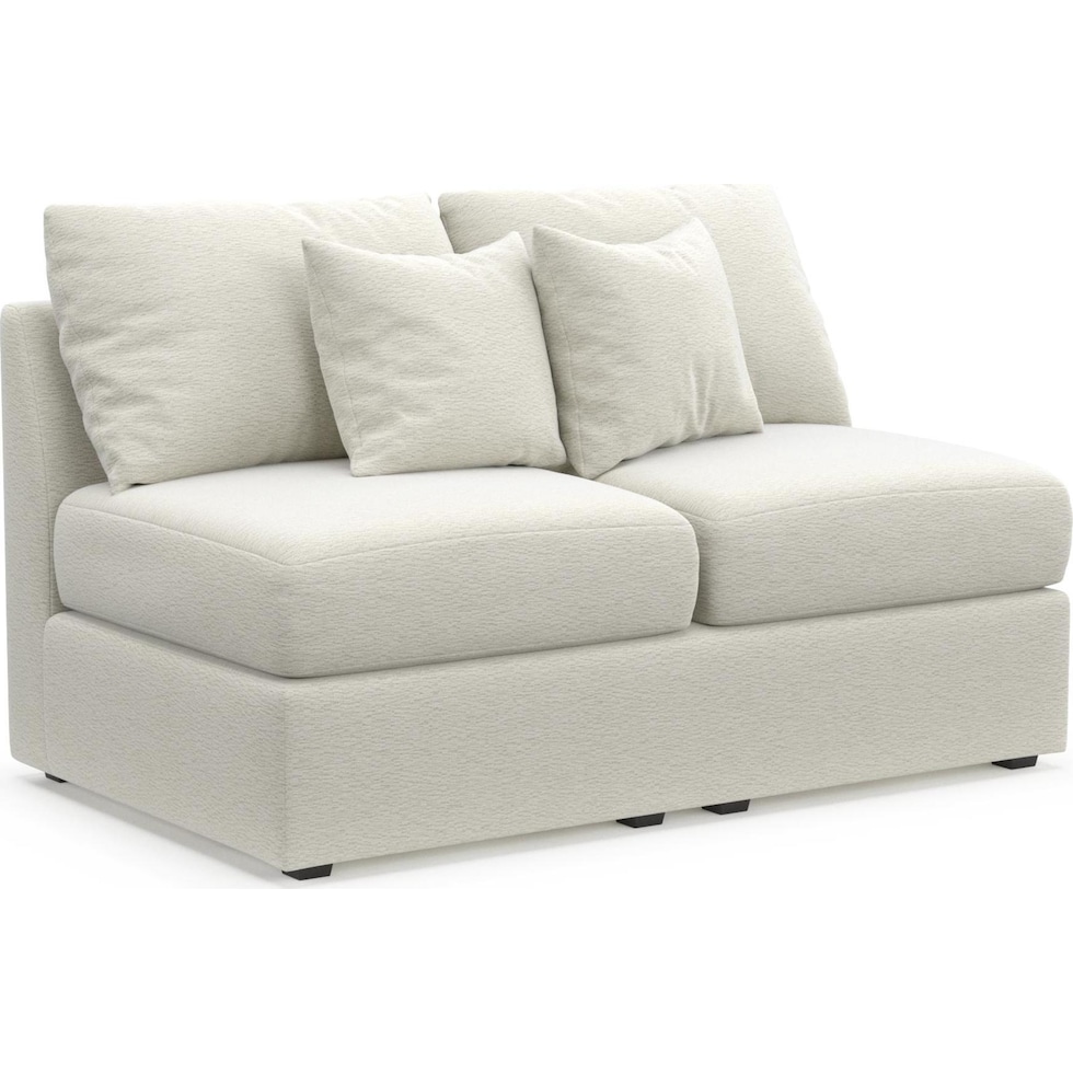 the pitt white armless loveseat   