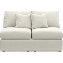 the pitt white armless loveseat   