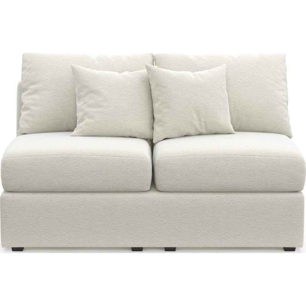the pitt white armless loveseat   
