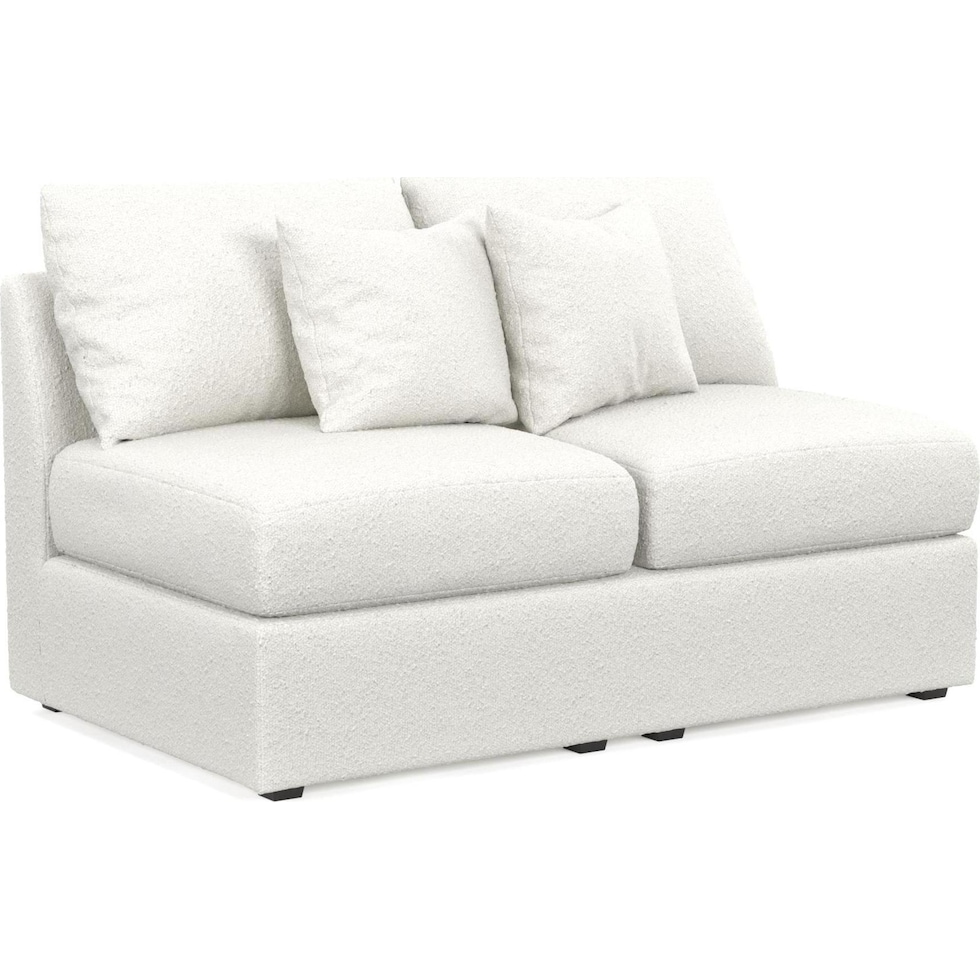 the pitt white armless loveseat   