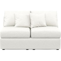 the pitt white armless loveseat   