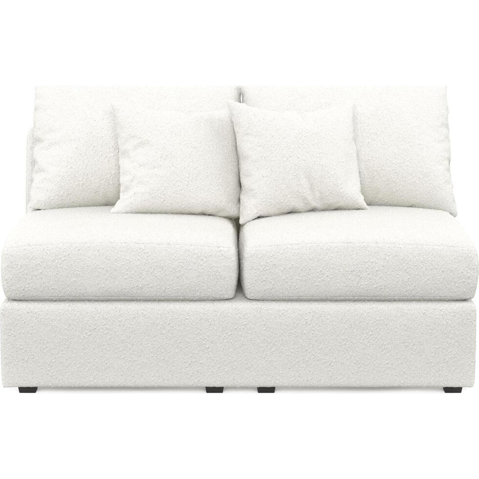 the pitt white armless loveseat   