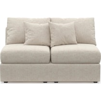 the pitt white armless loveseat   