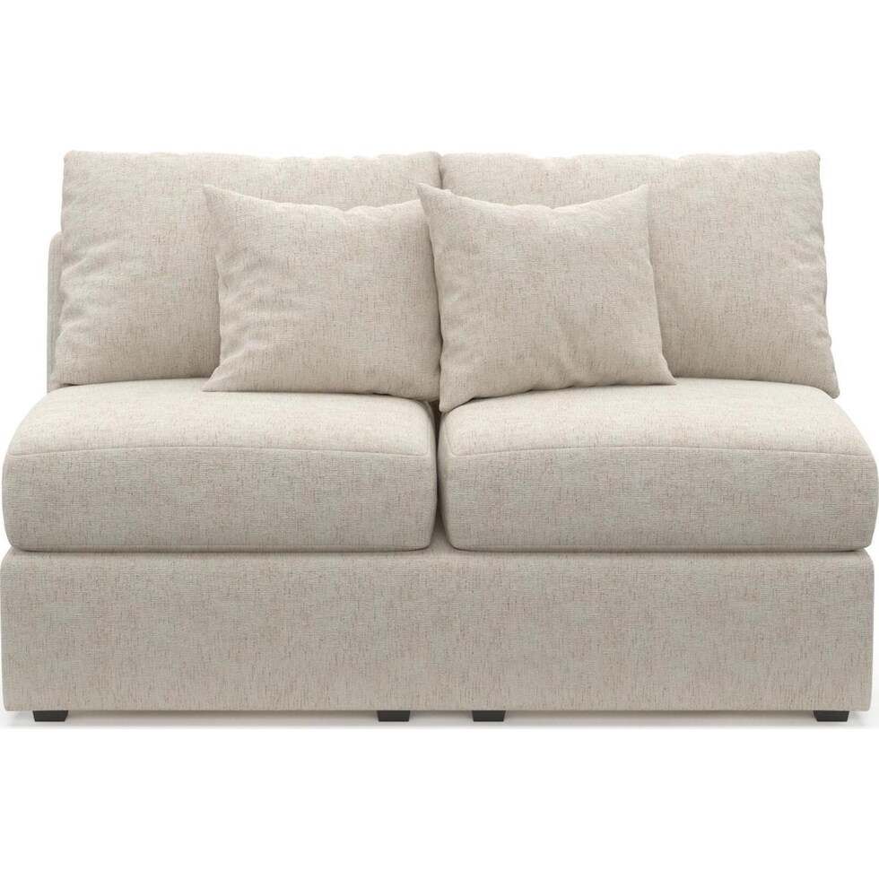 the pitt white armless loveseat   