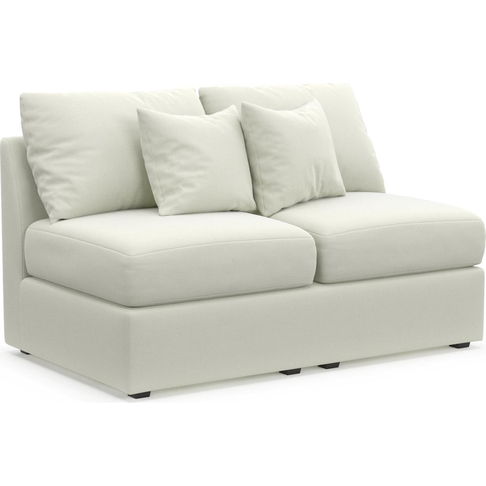 the pitt white armless loveseat   