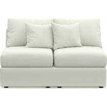 the pitt white armless loveseat   