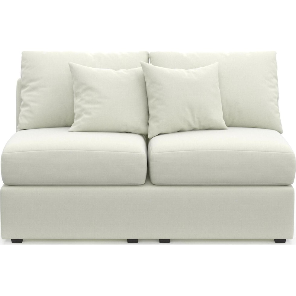 the pitt white armless loveseat   