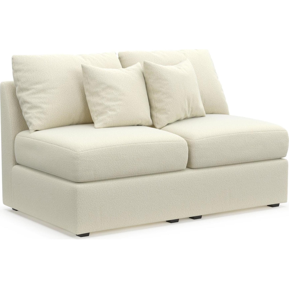 the pitt white armless loveseat   