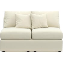 the pitt white armless loveseat   