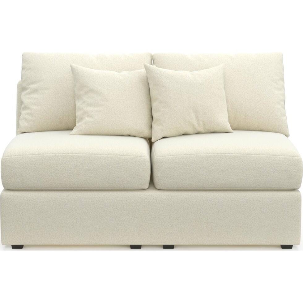 the pitt white armless loveseat   