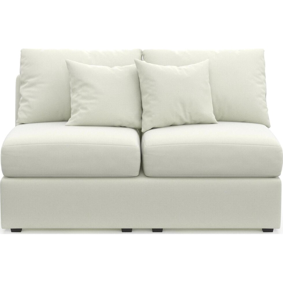 the pitt white armless loveseat   