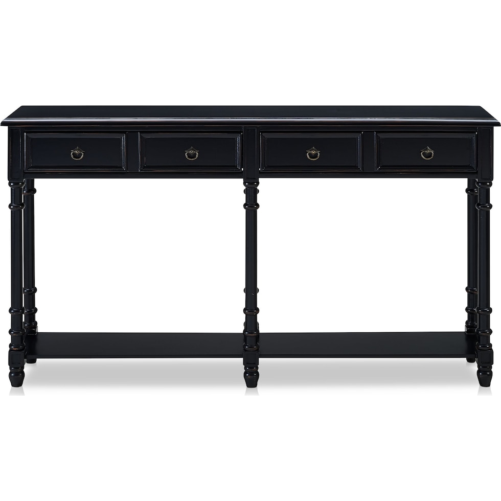 theodore black console table   