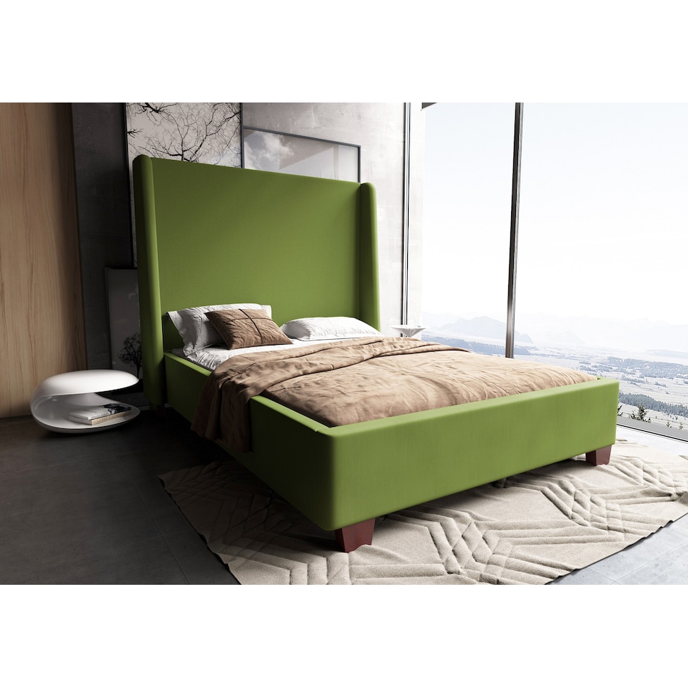 theron green queen bed   