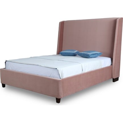 Theron Queen Upholstered Platform Bed - Blush