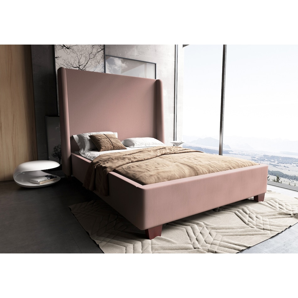 theron pink queen bed   