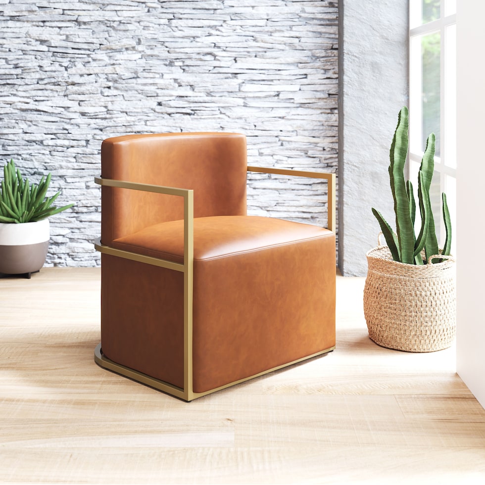 thompson light brown accent chair   