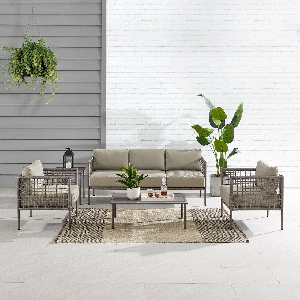 tidal bay gray outdoor sofa set   