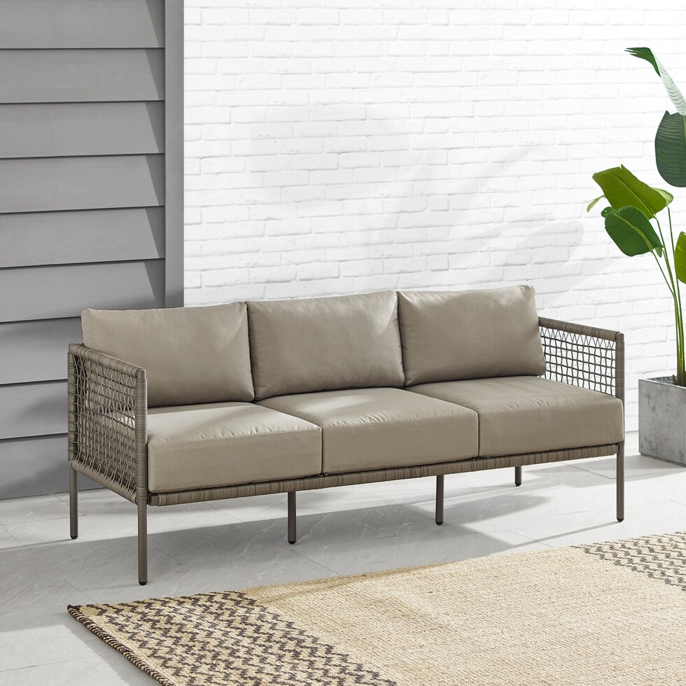 tidal bay gray outdoor sofa   