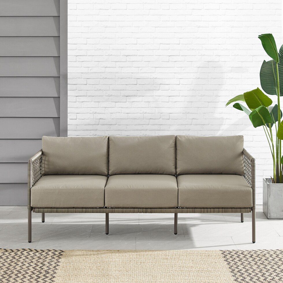 tidal bay gray outdoor sofa   