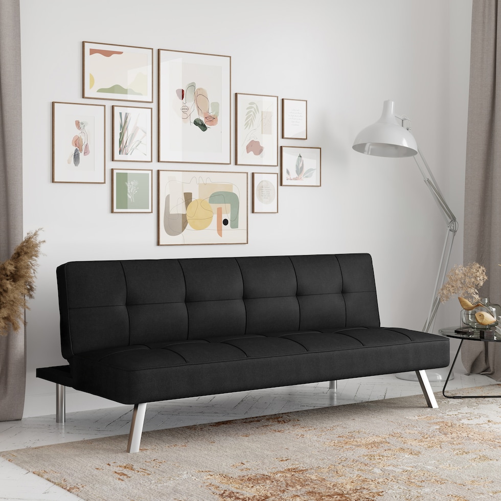 tiegan black futon   