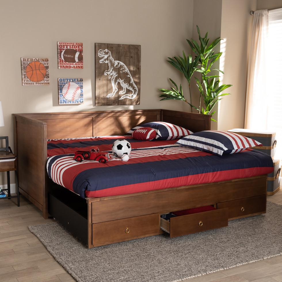 tiffani walnut gold twin bed   