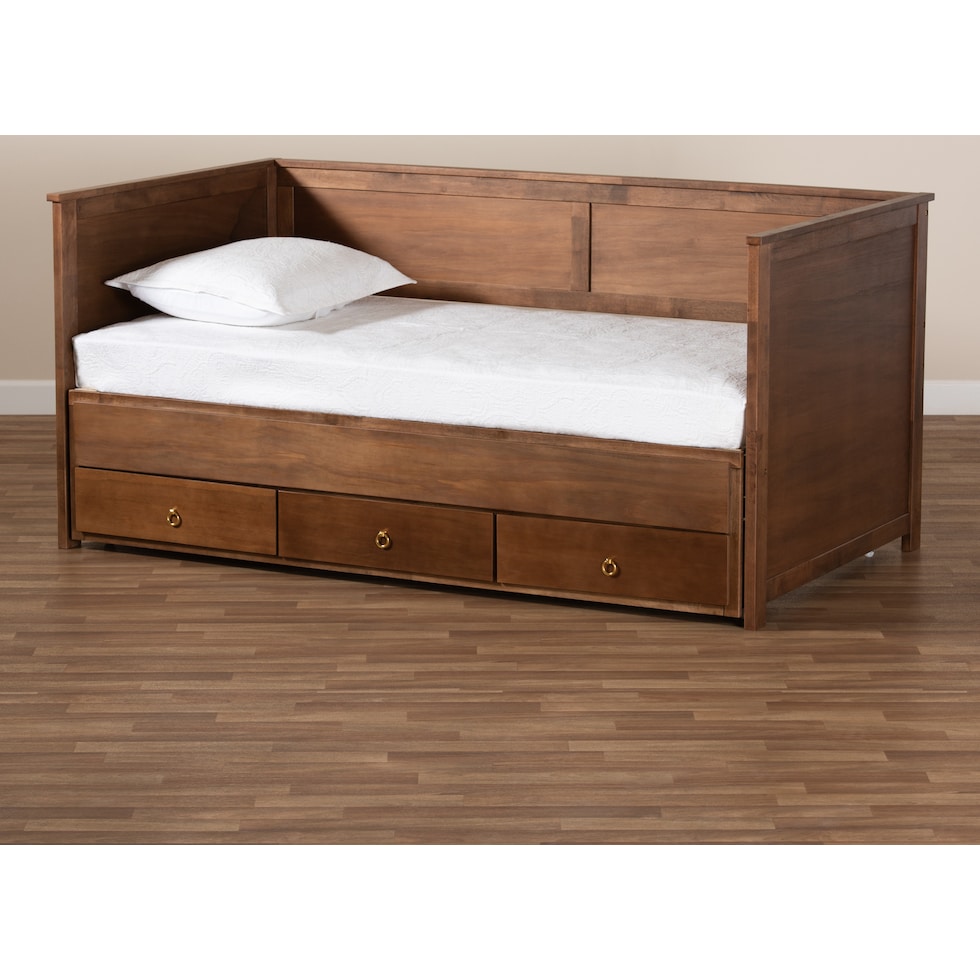 tiffani walnut gold twin bed   