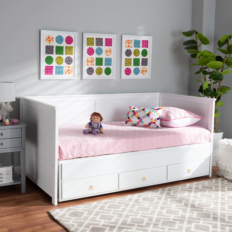 tiffani white gold twin bed   