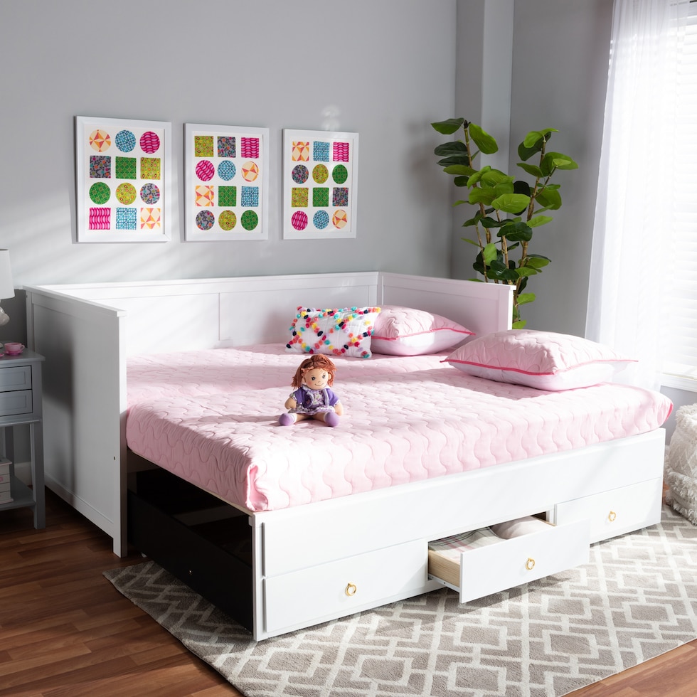 tiffani white gold twin bed   