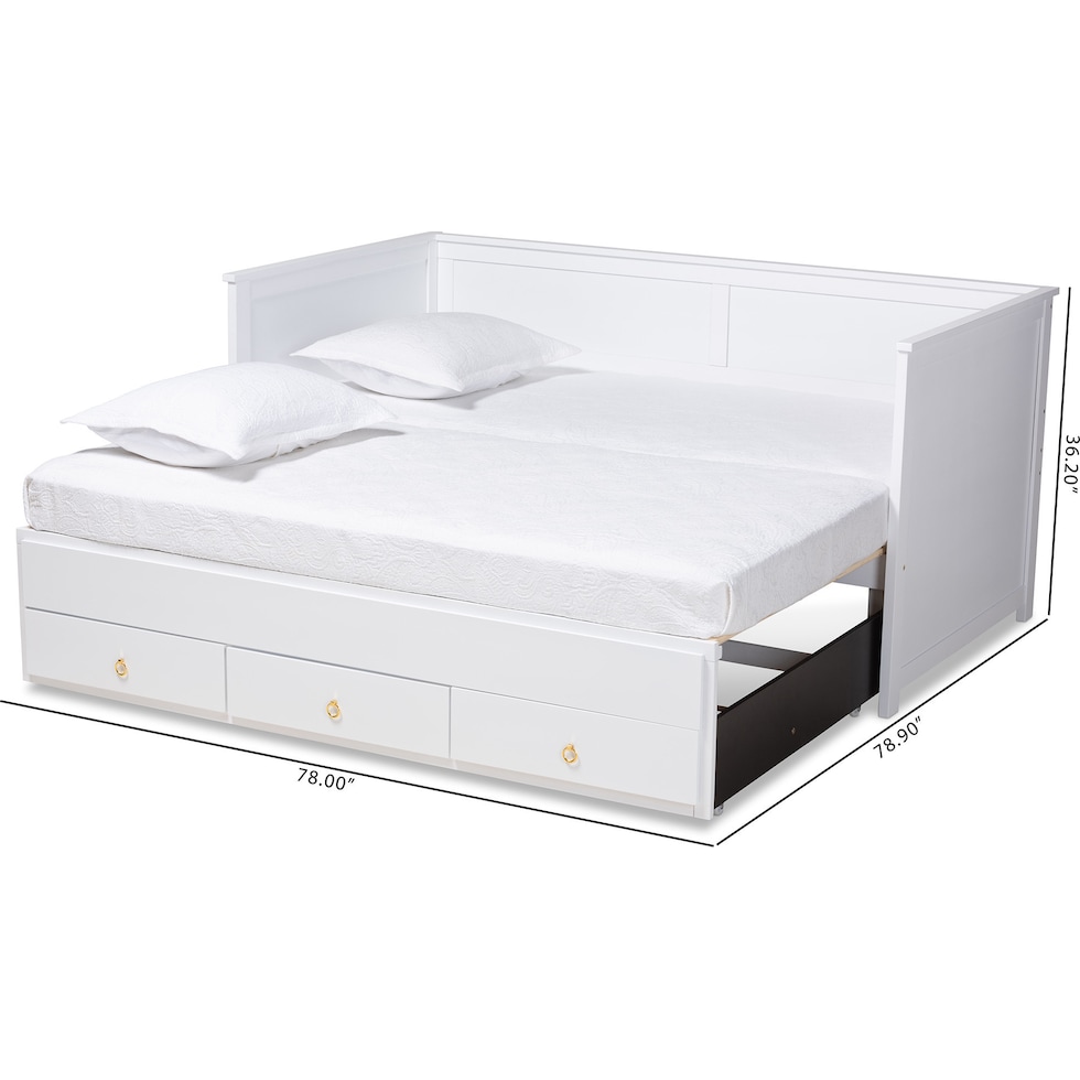 tiffani white gold twin bed   