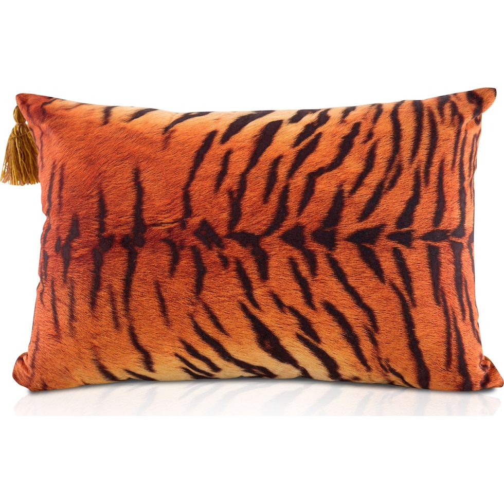 tiger stripe orange accent pillow   