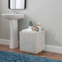 timothee white end table   