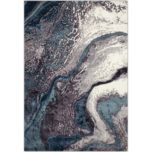 Rugs - Titanium Area Rug - Aqua Blue