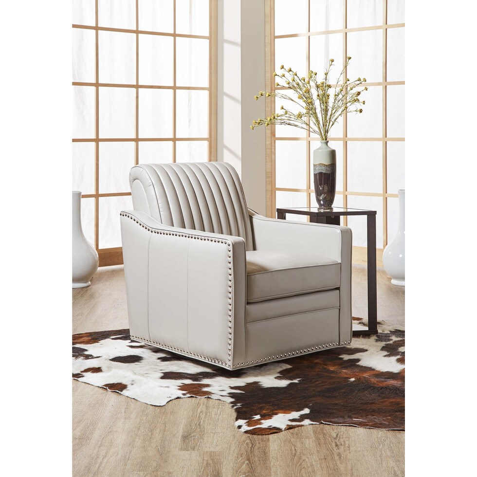 titus gray accent chair   