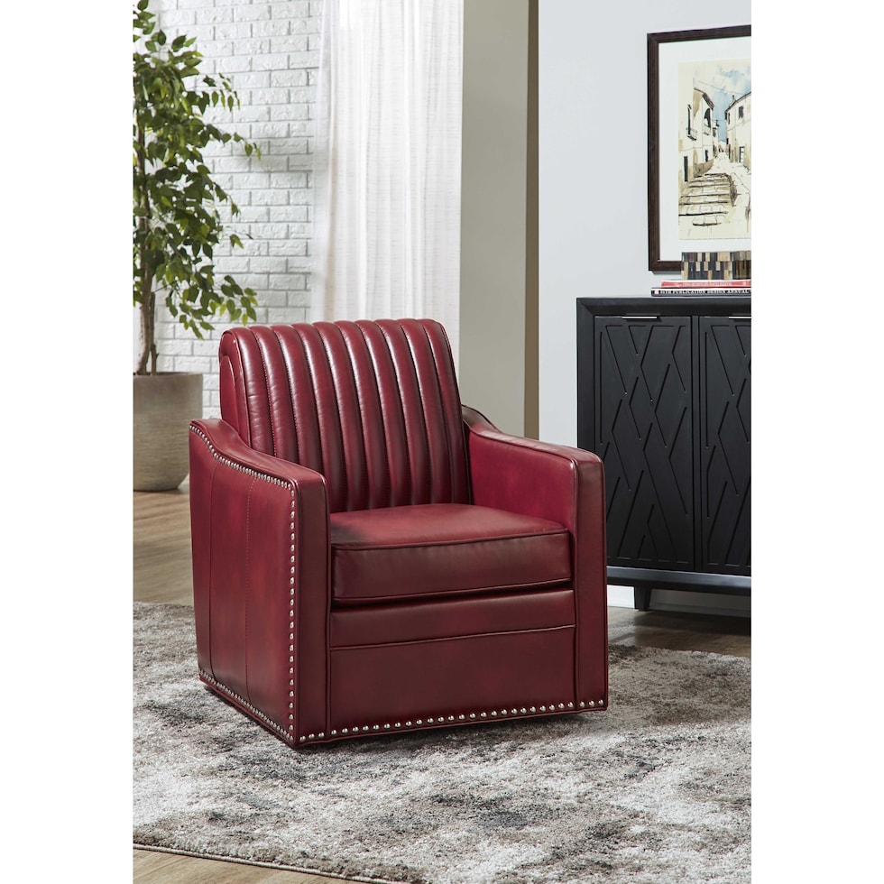 titus red accent chair   
