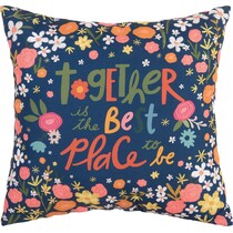 together navy accent pillow   