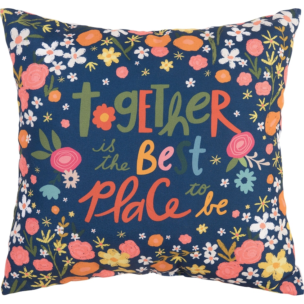 together navy accent pillow   