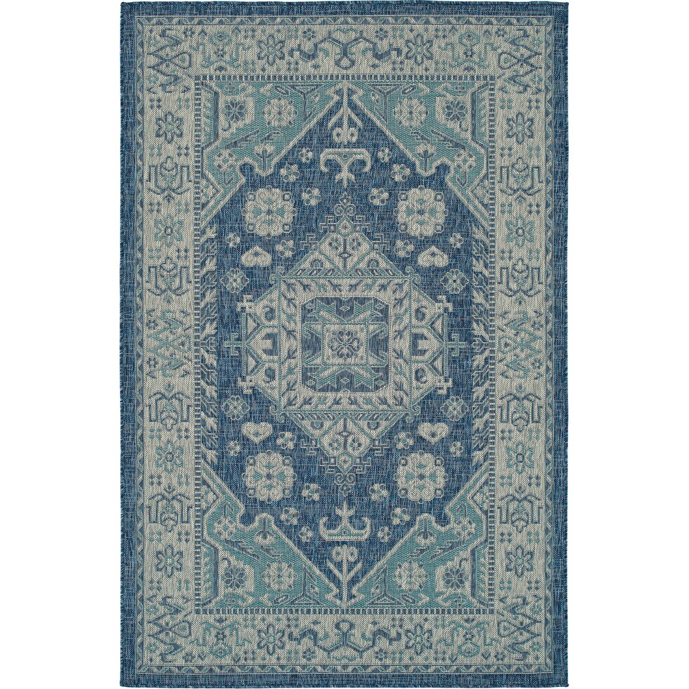 toledo blue outdoor area rug   
