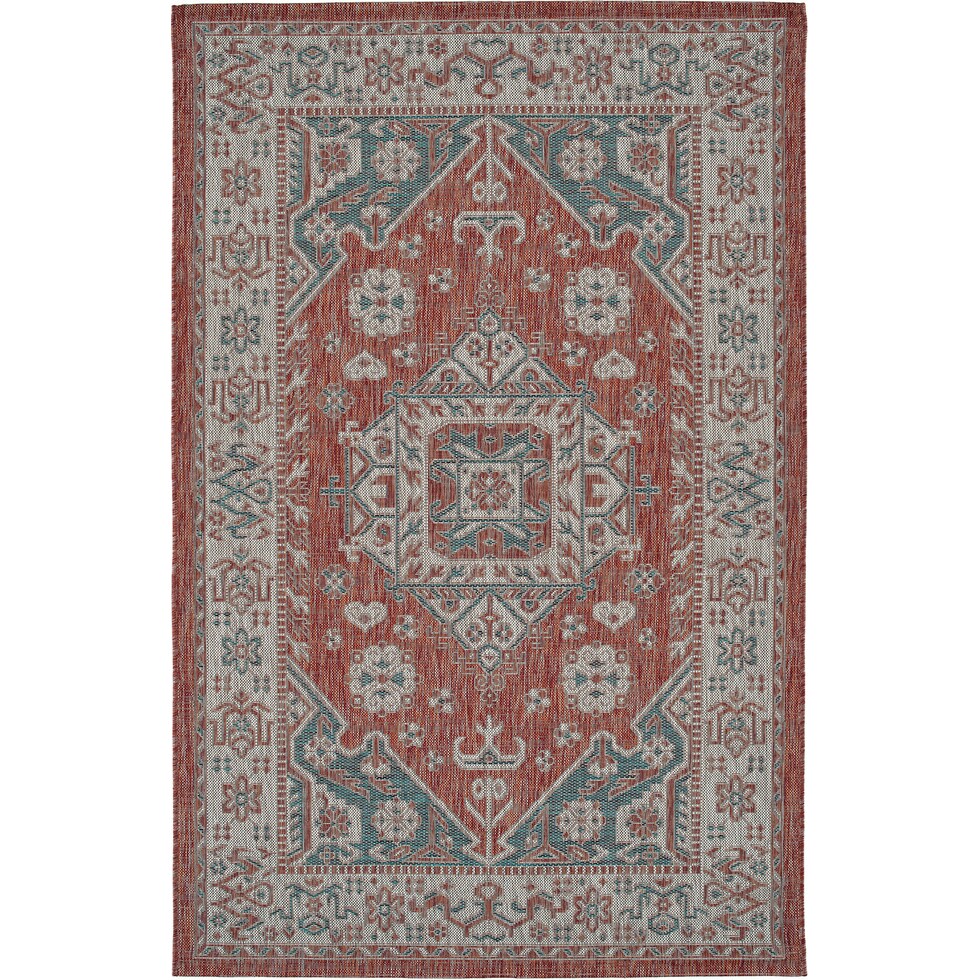 toledo red outdoor area rug   
