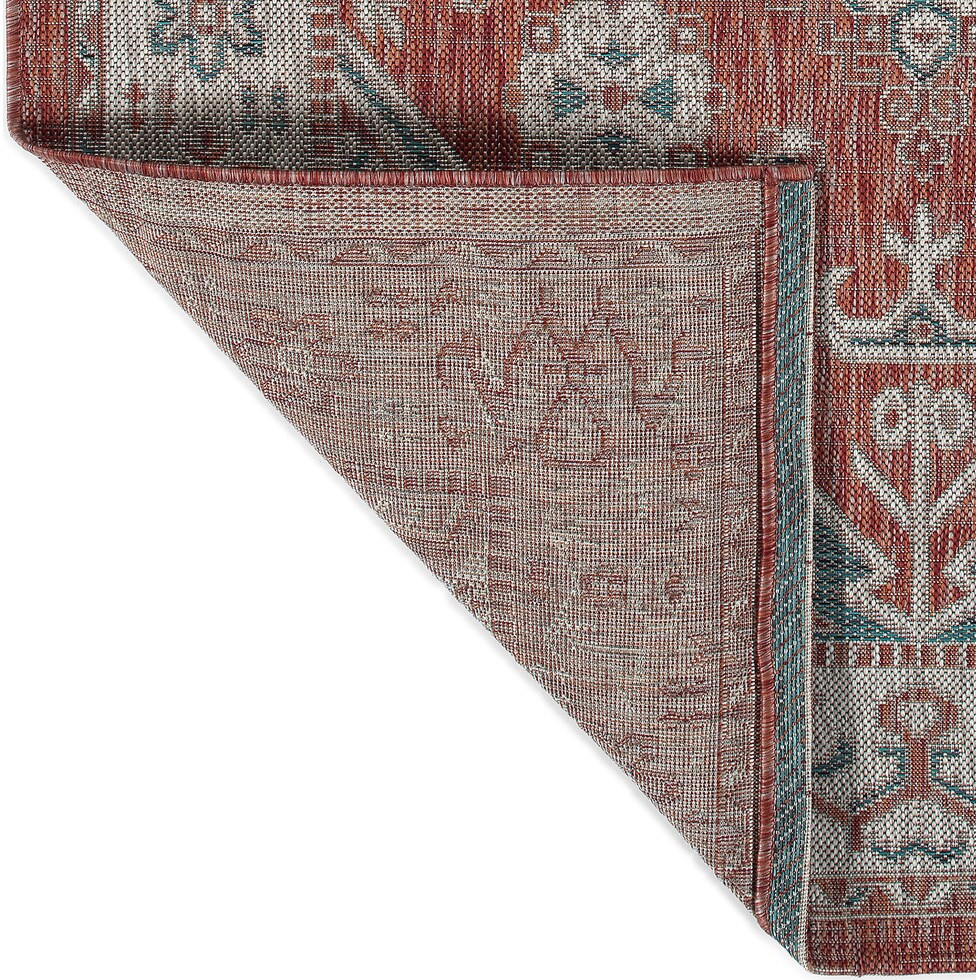 toledo red outdoor area rug   