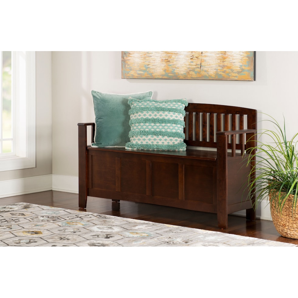 tomick dark brown bench   