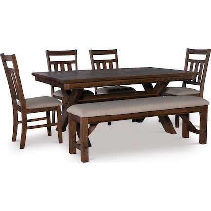 Tonja 6-Piece Dining Set - Brown